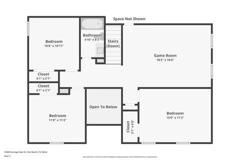 Floorplan - 12308 Durango Root Dr, Fort Worth, TX 76244 photo 3 of 3