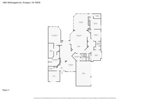 Floorplan - 1001 Willowgate Dr, Prosper, TX 75078 photo 1 of 2