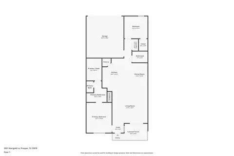 Floorplan - 3931 Marigold Ln, Prosper, TX 75078 photo 1 of 1