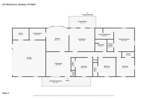 Floorplan - 521 Mccraw Ln, Denison, TX 75021 photo 1 of 1