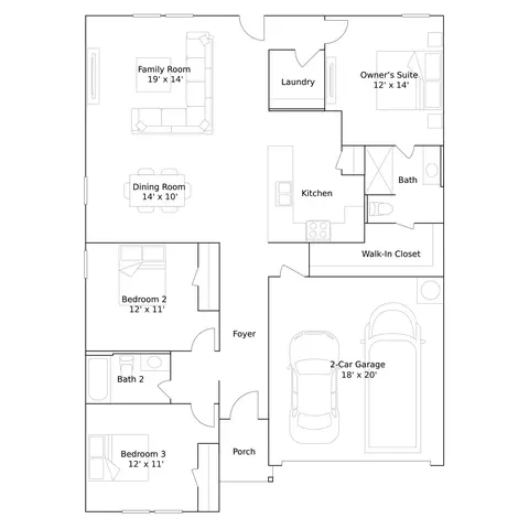 Floorplan - 2425 Garnet St, Cleburne, TX 76031 photo 1 of 1