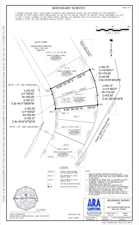 2237 Cedar Crest Lot U V Blvd, Dallas, TX 75203
