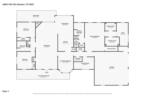 Floorplan - 4489 E Fm 120, Denison, TX 75021 photo 1 of 1