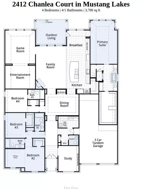 Floorplan - 2412 Chanlea Ct, Celina, TX 75009 photo 1 of 1