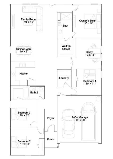 Floorplan - 1320 Farmbrook Dr, Crowley, TX 76036 photo 1 of 1