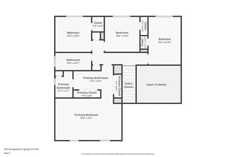 Floorplan - 9727 Orangevale Dr, Spring, TX 77379 photo 4 of 5