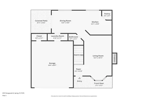 Floorplan - 9727 Orangevale Dr, Spring, TX 77379 photo 1 of 5