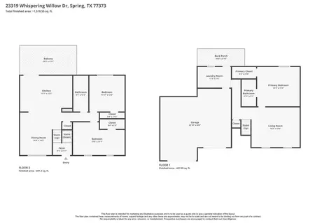 Floorplan - 23319 Whispering Willow Dr, Spring, TX 77373 photo 3 of 3