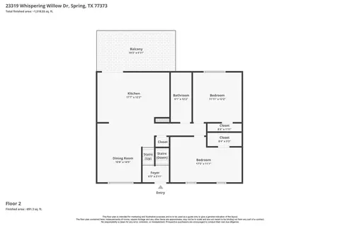 Floorplan - 23319 Whispering Willow Dr, Spring, TX 77373 photo 2 of 3