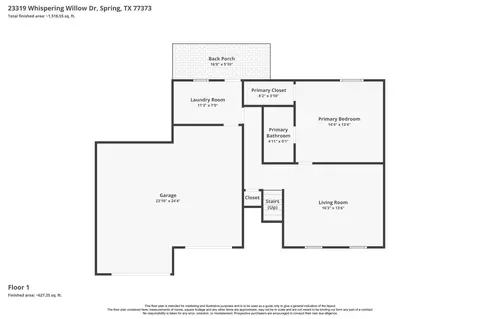 Floorplan - 23319 Whispering Willow Dr, Spring, TX 77373 photo 1 of 3