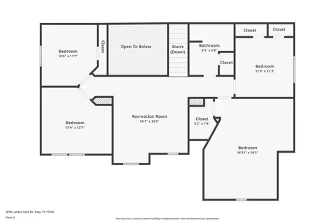 Floorplan - 3619 Landon Park Dr, Katy, TX 77449 photo 1 of 2