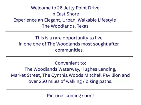 26 Jetty Point Dr, The Woodlands, TX 77380