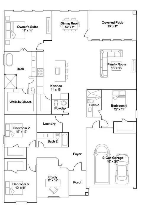 Floorplan - 6330 Firefly Fields Ln, Katy, TX 77493 photo 1 of 1