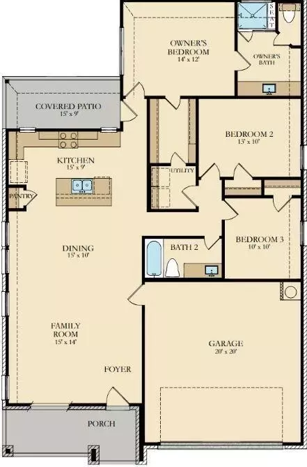 Floorplan - 2767 Sagedale Dr, Conroe, TX 77301 photo 1 of 1