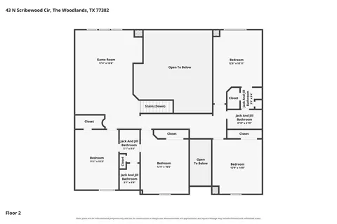 Floorplan - 43 N Scribewood Cir, Spring, TX 77382 photo 2 of 3