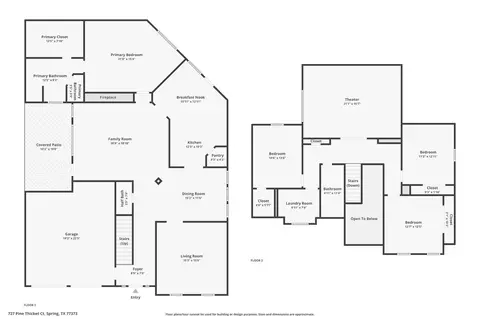 Floorplan - 727 Pine Thicket Ct, Spring, TX 77373 photo 1 of 1