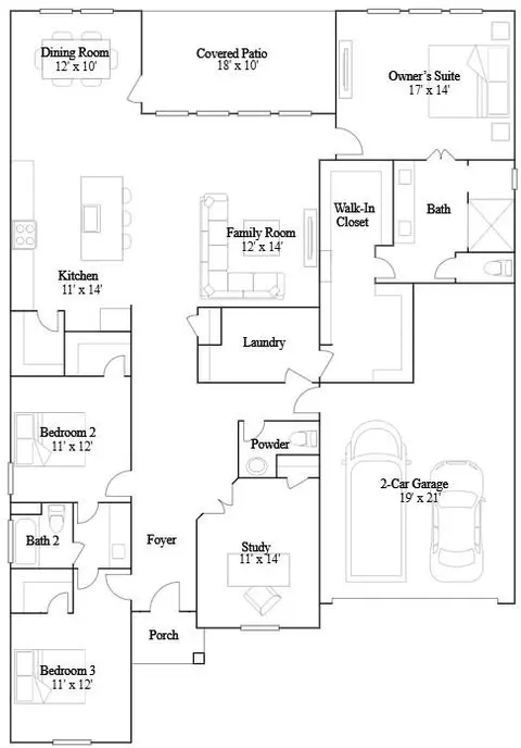 Floorplan - 6302 Firefly Fields Ln, Katy, TX 77493 photo 1 of 1