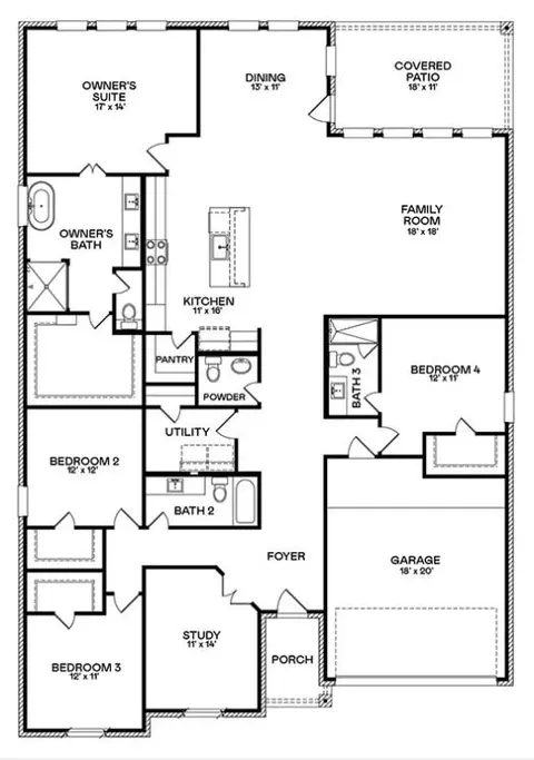 Floorplan - 2407 Tranquil Cedar Dr, Booth, TX 77469 photo 1 of 1