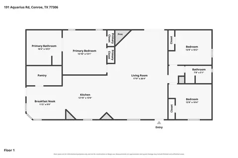 Floorplan - 191 Aquarius Rd, Conroe, TX 77306 photo 1 of 1