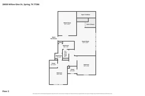 Floorplan - 28058 Willow Glen Dr, Spring, TX 77386 photo 2 of 2