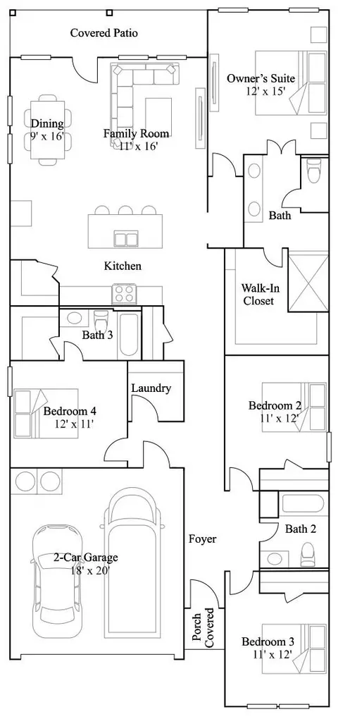 Floorplan - 3410 Comet Ln, Angleton, TX 77515 photo 1 of 1