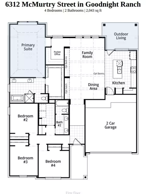 Floorplan - 6312 Mcmurtry St, Austin, TX 78747 photo 1 of 1
