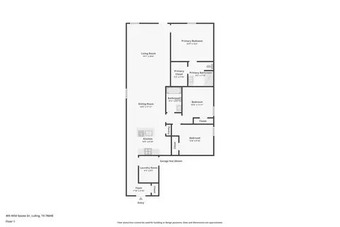 Floorplan - 405 Wild Goose Dr, Luling, TX 78648 photo 1 of 1