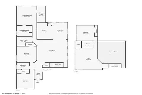 Floorplan - 609 Jess Maynard Trl, Leander, TX 78641 photo 1 of 1