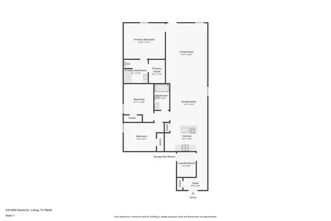 Floorplan - 410 Wild Goose Dr, Luling, TX 78648 photo 1 of 1