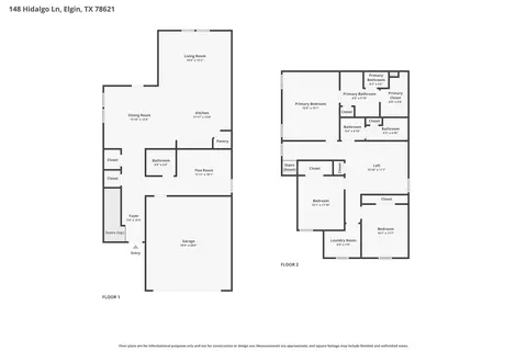 Floorplan - 148 Hidalgo Ln, Elgin, TX 78621 photo 1 of 3