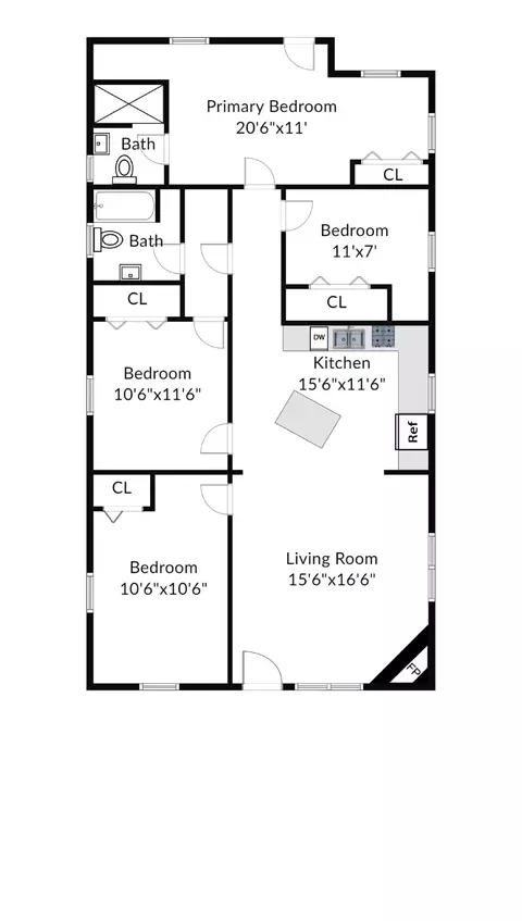 Floorplan - 1105 E 3rd St, Austin, TX 78702 photo 1 of 2