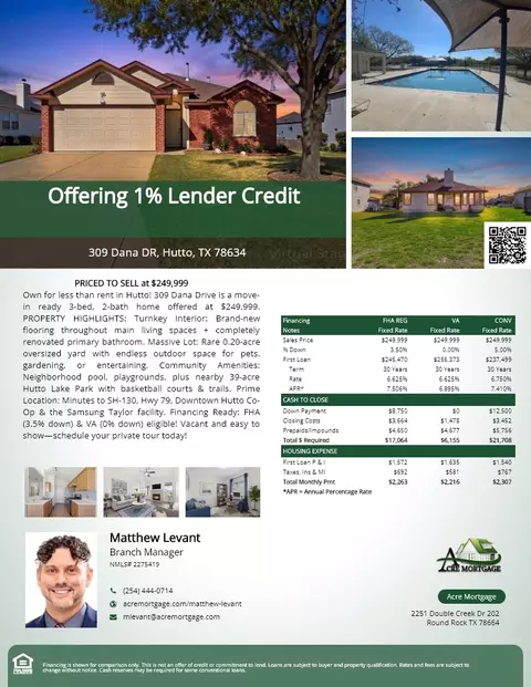 309 Dana Dr, Hutto, TX 78634