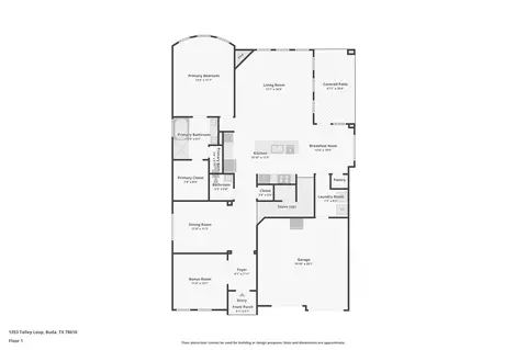 Floorplan - 1353 Talley Loop, Buda, TX 78610 photo 1 of 2