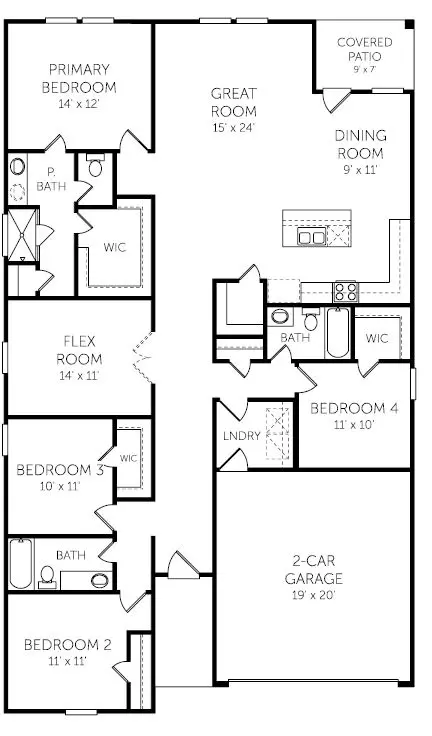 Floorplan - 136 Ayres Horn, Cedar Creek, TX 78612 photo 1 of 1