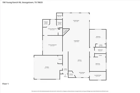 Floorplan - 190 Young Ranch Rd, Georgetown, TX 78633 photo 1 of 1