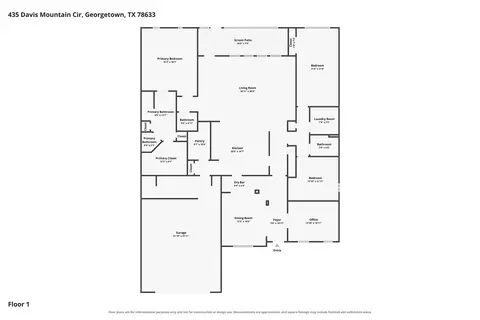 Floorplan - 435 Davis Mountain Cir, Georgetown, TX 78633 photo 1 of 1