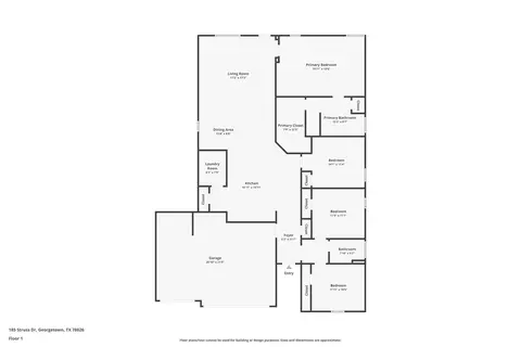 Floorplan - 185 Struss Dr, Georgetown, TX 78626 photo 1 of 1