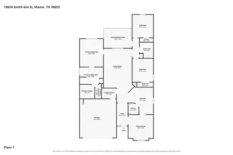Floorplan - 19624 Smith Gin St, Manor, TX 78653 photo 1 of 1