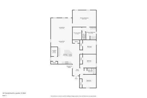 Floorplan - 1817 Dandy Brush Dr, Leander, TX 78641 photo 1 of 1