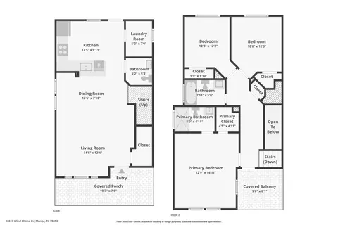 Floorplan - 16517 Wind Chime Dr, Manor, TX 78653 photo 1 of 1