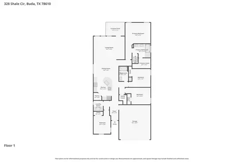 Floorplan - 328 Shale Cir, Buda, TX 78610 photo 1 of 1