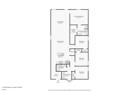Floorplan - 307 Wild Goose Dr, Luling, TX 78648 photo 1 of 1