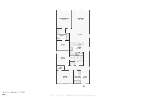 Floorplan - 129 Jack Browning Dr, Jarrell, TX 76537 photo 1 of 1