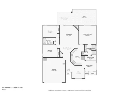 Floorplan - 902 Ridgemont Cir, Leander, TX 78641 photo 1 of 1