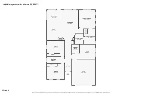 Floorplan - 16609 Sumptuous Dr, Manor, TX 78653 photo 1 of 1