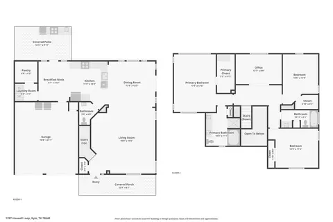 Floorplan - 1297 Harwell Loop, Kyle, TX 78640 photo 1 of 1