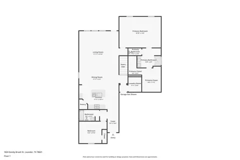 Floorplan - 1824 Dandy Brush Dr, Leander, TX 78641 photo 1 of 3