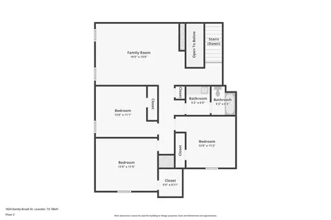 Floorplan - 1824 Dandy Brush Dr, Leander, TX 78641 photo 2 of 3