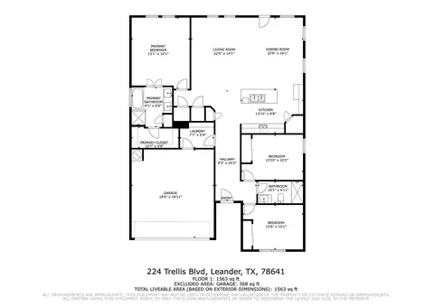 Floorplan - 224 Trellis Blvd, Leander, TX 78641 photo 1 of 1