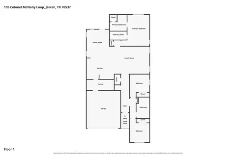 Floorplan - 105 Colonel Mcnally Loop, Jarrell, TX 76537 photo 1 of 1